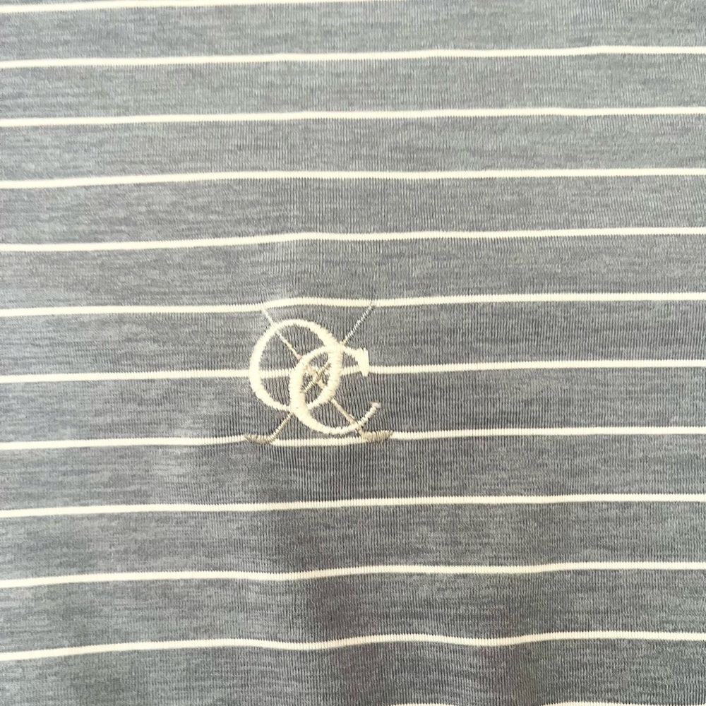 Men’s size large Peter Millar performance golf polo in blue and white st… - Picture 2 of 7